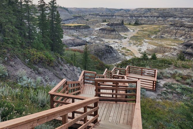 1 Day Guided Drumheller Tour: Calgary to Dinosaur Badlands - Crossing the Rosedale Suspension Bridge