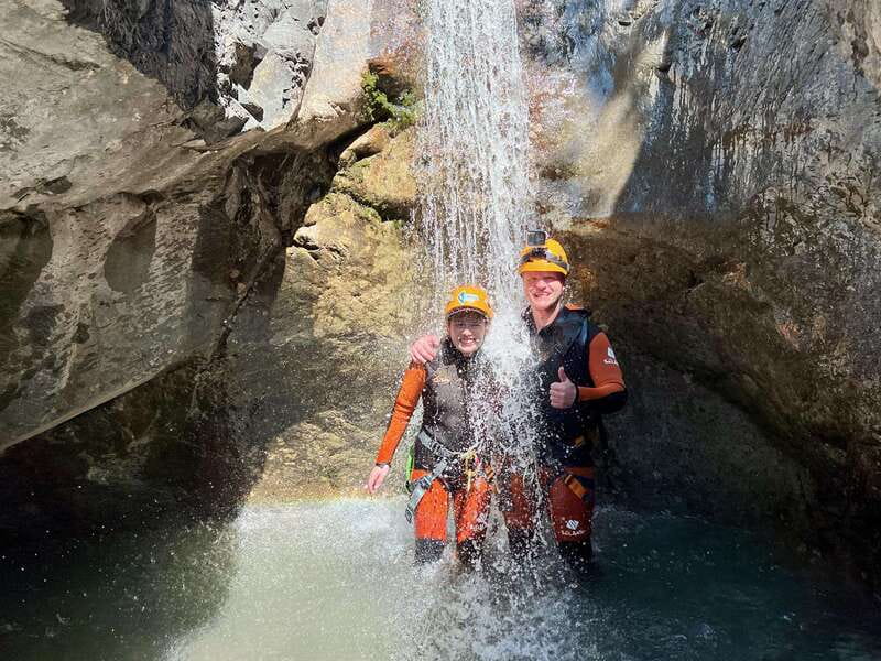 Banff: Beginner Canyoning Half-Day Tour - The final waterfall rappel and its bypass