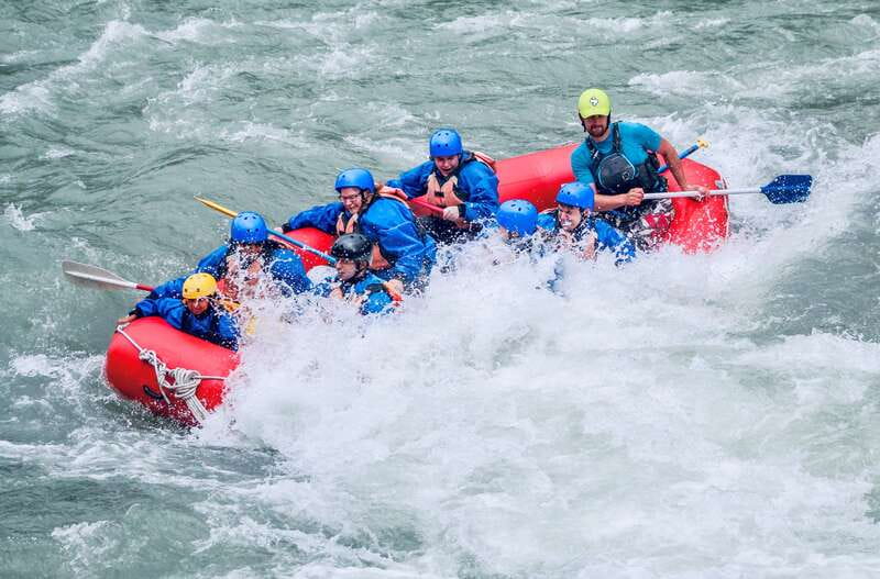 Banff: Kananaskis River Whitewater Rafting Tour - Getting fitted for cold river water