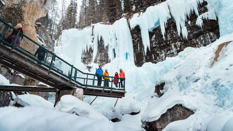 Banff: Morning or Afternoon Johnston Canyon Icewalk - The Bow Valley Parkway sets the tone