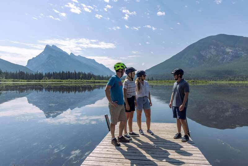 Banff: Mountain Lakeside Guided E-Bike Tour - Two Jack Lake and Mount Rundle reflections