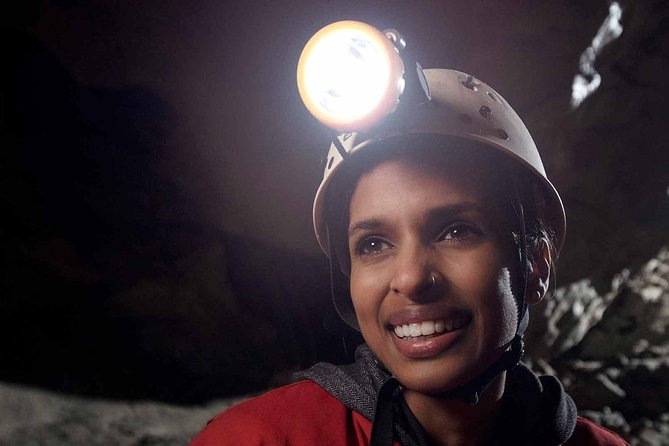 Canmore Caving Adventure Tour - Rappelling 18 metres into the cave
