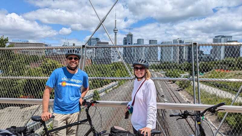 E-bike through Toronto's Dynamic Neighbourhoods - Ontario Place and Trillium Park by the water