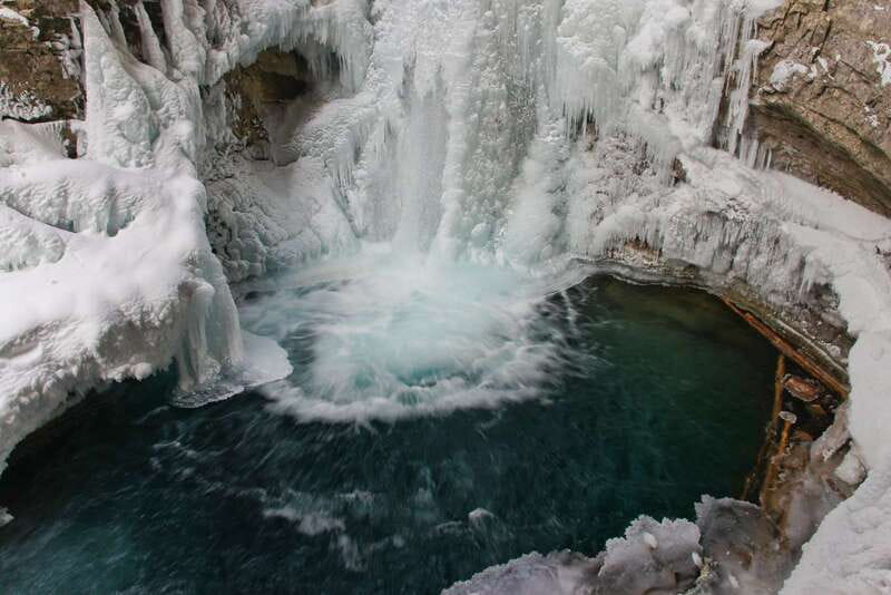 From Banff: Johnston Canyon Guided Icewalk - Twin Falls, Stella Falls, and the walk toward Upper Falls