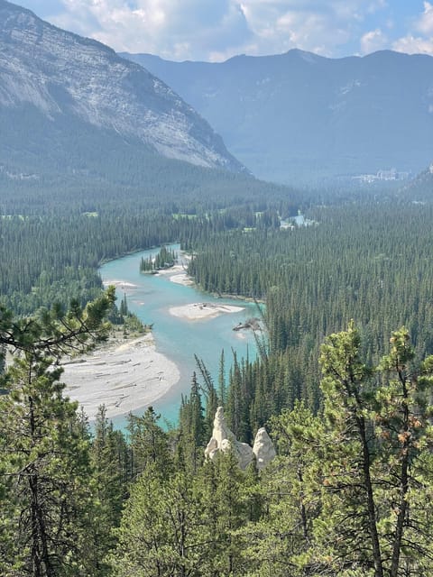 From Calgary: Banff, Moraine Lake and Lake Louise Tour - The Banff Viewpoint puts town and mountains together