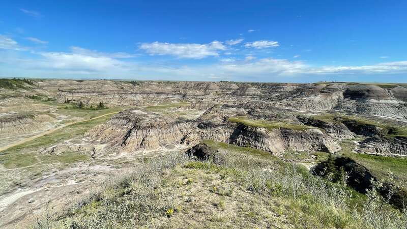 From Calgary: Canadian Badlands Private Geological Tour - The giant dinosaur is a lighthearted roadside stop