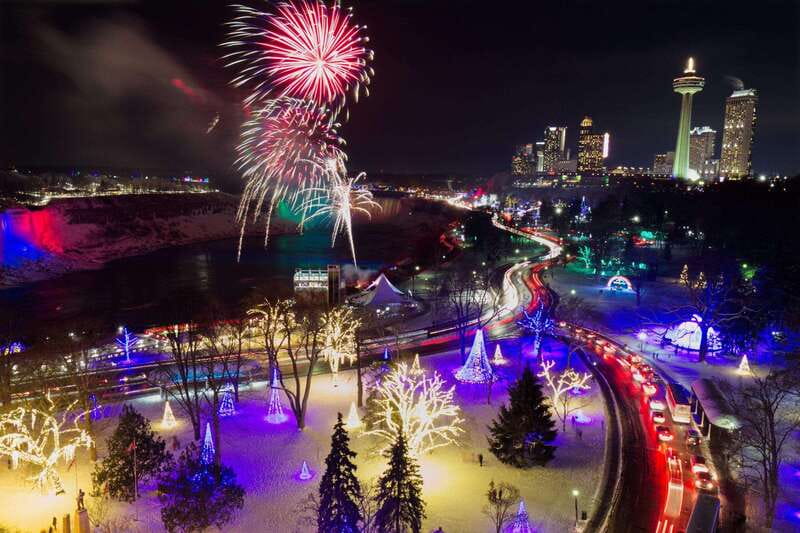 From Toronto: Winter Festival of Lights Niagara Falls Tour - Niagara Falls by day, sunset, and colored light