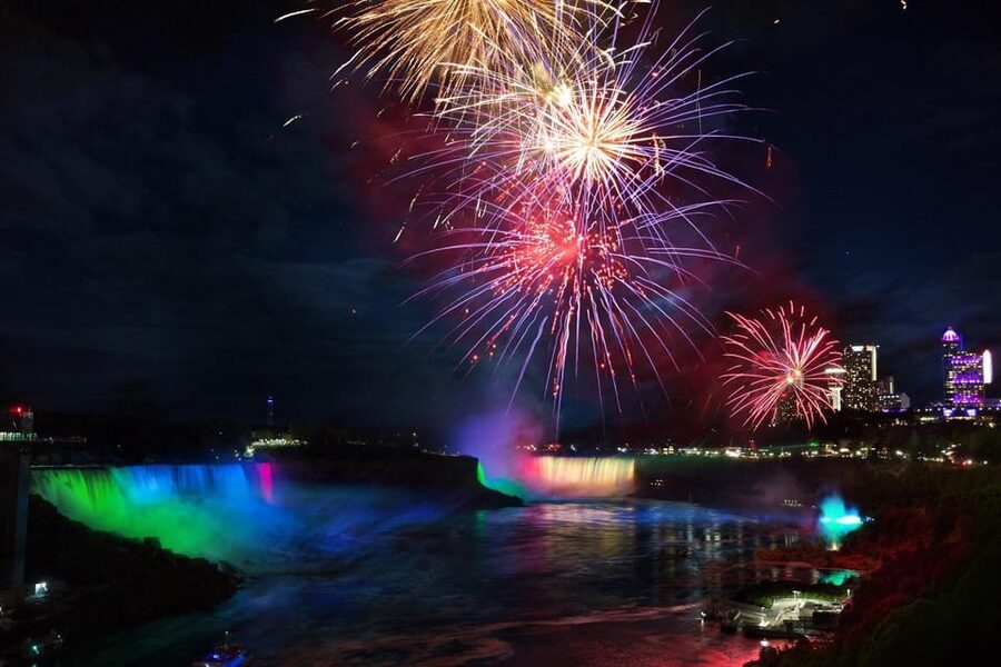 From Toronto: Winter Festival of Lights Niagara Falls Tour - Sunset over the falls