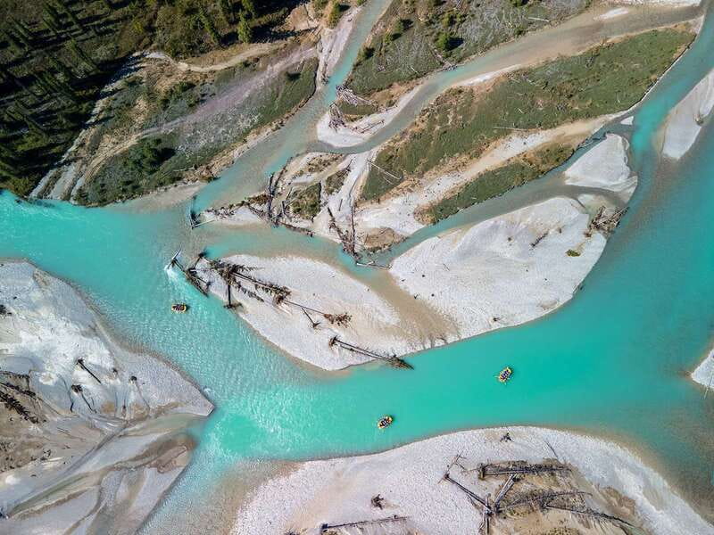 Golden, BC: Kicking Horse River Whitewater Raft Experience - A waterfall pause between the river runs