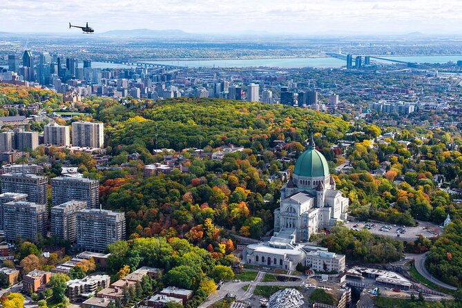 Helicopter Tour Over Montreal - Jacques Cartier Bridge and the St. Lawrence River