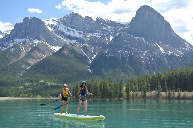 Intro to Stand Up Paddleboarding, Banff National Park - From kneeling to standing at Johnson Lake