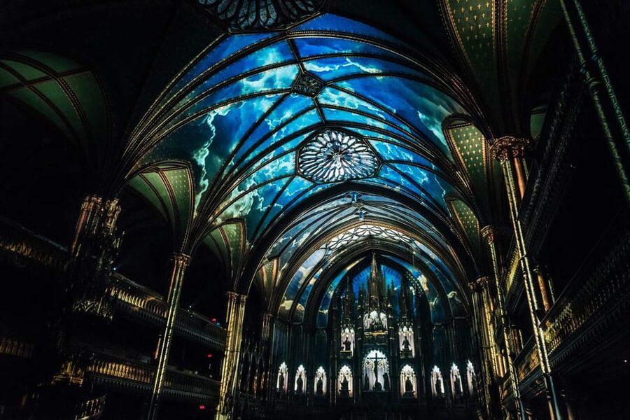 Montreal: AURA Experience at Notre-Dame Basilica and Cruise - Entering Notre-Dame Basilica for AURA