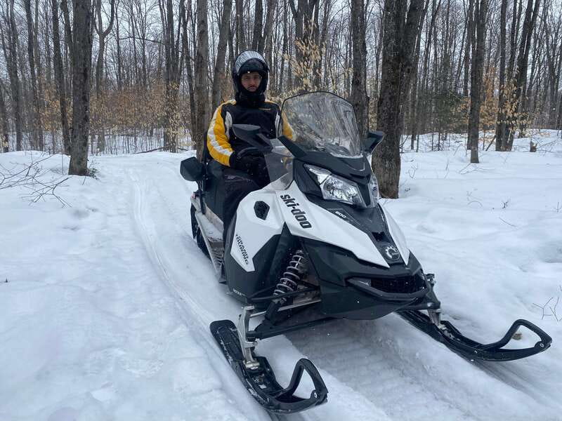Montreal: Canadian Forest Guided Tour by Snowmobile - The trail toward Olympia Mount