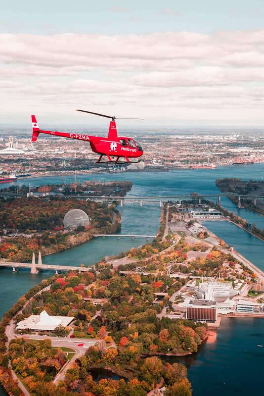 Montreal: Formula 1 Experience Helicopter Flight - The St. Lawrence River and Île Sainte-Hélène sights