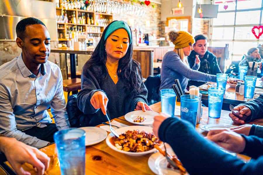 Montreal: Mile End District Food Tour with 8+ Tastings - Street gnocchi in a Chinese takeout box