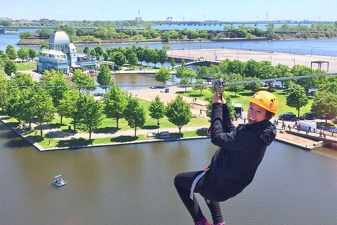 Montreal Zipline Adventure - Climbing the 85-foot tower
