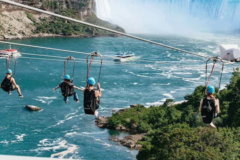 Niagara Falls, Canada: Zipline to The Falls - A high view of Niagara Falls, not a ride over the brink