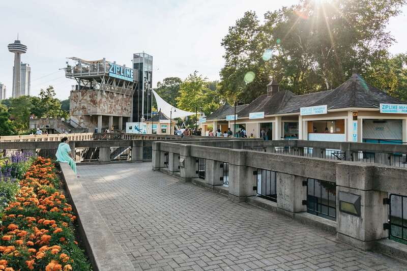 Niagara Falls, Canada: Zipline to The Falls - The landing deck is part of the experience