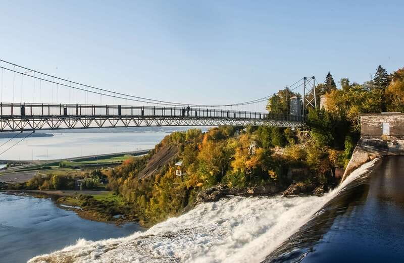 Quebec City: Montmorency Falls with Cable Car Ride - Crossing the Suspension Bridge Above the Roaring Water