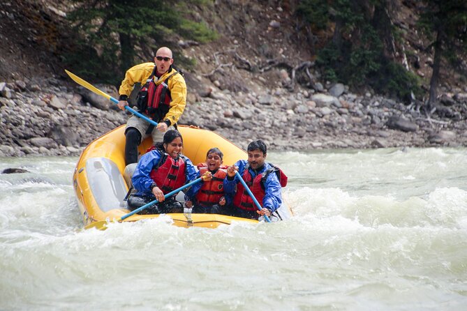 Rafting on Athabasca River Mile 5 in Jasper - The Miette River meeting the Athabasca