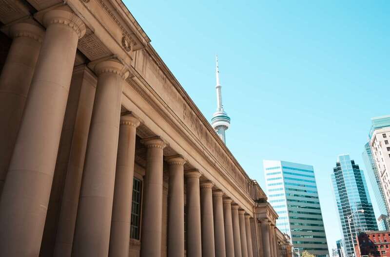 Toronto: 2-Hour Downtown Walking Tour - Looking up at the CN Tower