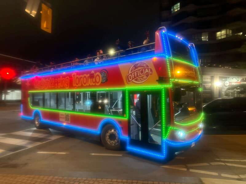 Toronto: Night Sightseeing Tour on a Double-Decker Bus - Toronto at night from the top deck
