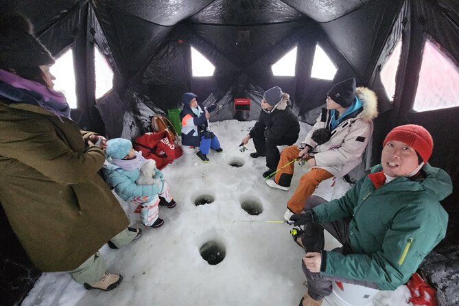 Ultimate Ice Fishing with Lunch - Snowshoes, hot water, and a few extra tricks