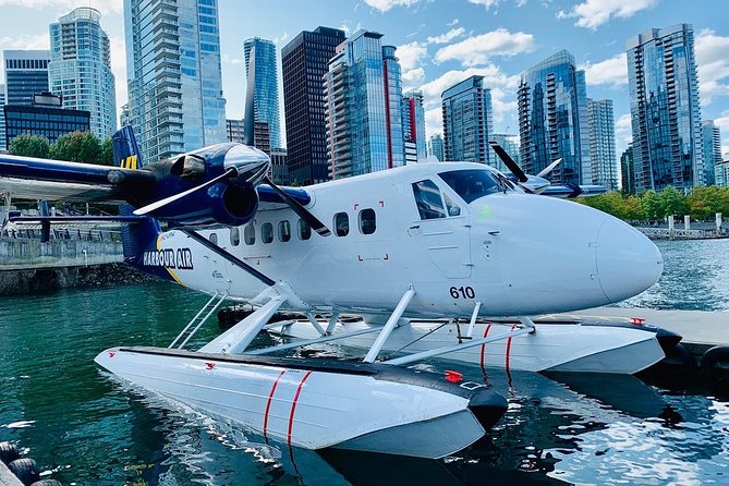Vancouver to Victoria Scenic Seaplane Transfer: One Way - Vancouver from above: Canada Place, Stanley Park, and the mountains