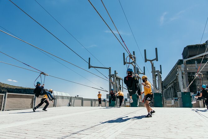 Zipline To The Falls in Niagara Falls, Canada - Falls Landing and the observation deck