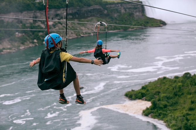 Zipline To The Falls in Niagara Falls, Canada - Getting ready at WildPlay’s MistRider station